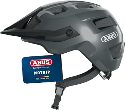 ABUS MoTrip MTB Helmet - Height-Adjustable Peak, Ponytail Fit, Unisex