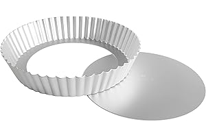 Fat Daddio's PFT-102 Round Fluted Tart Pan, 10 x 2 Inch