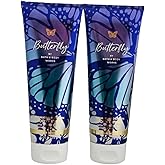 Bath and Body Works Butterfly Body Cream Ultimate Hydration Gift Set For Women 2 Pack 8 Oz. (Butterfly)