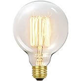 Globe Electric 60W Vintage Edison G30 Vanity Tungsten Incandescent Filament Light Bulb, E26 Standard Base, 245 Lumens