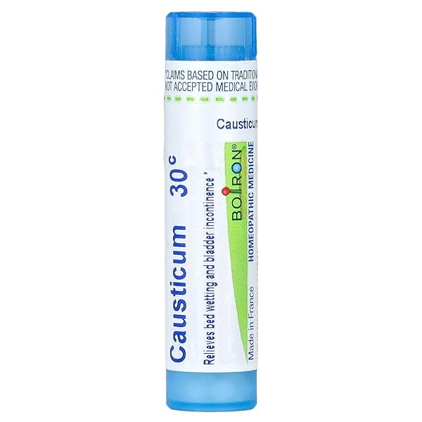 BOIRON CAUSTICUM 30C, 80 PELLETS, HOMEOPATHIC MEDICINE FOR BED-WETTING AND BLADDER INCONTINENCE