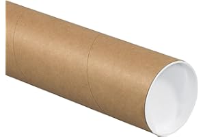 AVIDITI Cardboard Tubes with Caps, 24"L x 3"W x 3"H, Pack of 24 | Poster Tube for Mailing and Storage of Blueprints, Artwork, Crafts, Long Art Holder, 24 inches