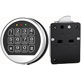 Electronic Safe Lock Gun Safe Lock Replacement with Swing Bolt Lock | Chrome Digital Keypad High Security Fireproof Safe Box