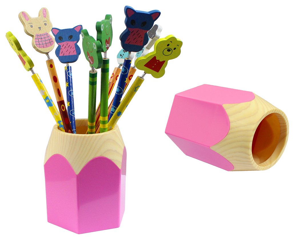 Xiaoyu Waterproof Pencil Stub Shape Pencil Holder, Pencil Box, Pencil Cup, Rose