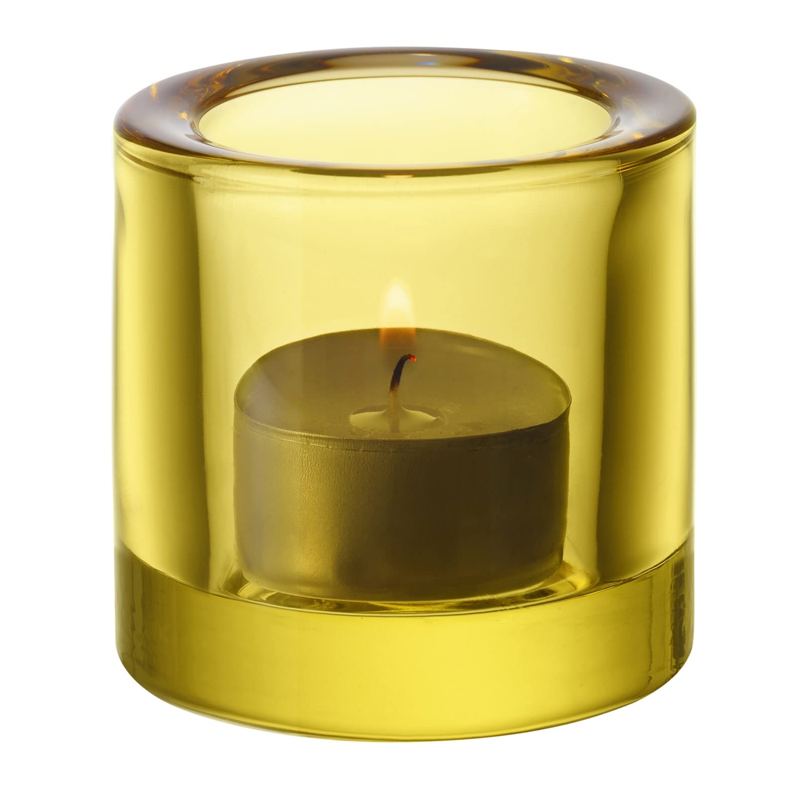 Iittala Kivi glass votive lantern, 1 unit, Glass, lime, 7.2 x 7.2 x 6 cm
