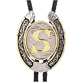HUABOLA CALYN Bolo Tie for Men- Golden Initial Letter ABCDMJR to Z Western Cowboy Bolo Tie for Women