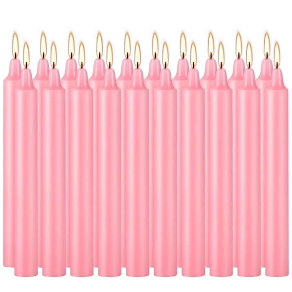 20 PCS PINK TAPER SPELL/CHIME TAPER CANDLE,4 INCH DINNER CANDLE STICKS FOR BIRTHDAYS, PARTIES, WICCA WICCAN SUPPLIES AND CHRISTMAS