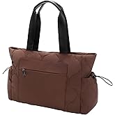 Tote Bag for Women Purse Shoulder Bag, Lightweight Puffy Work 14" Laptop Bag Handbag, Large Carry On Travel Tote with Pockets