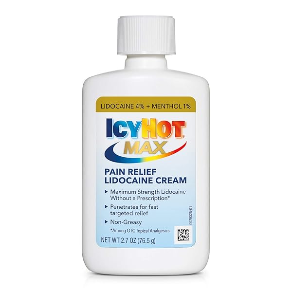ICY HOT MAX STRENGTH PAIN RELIEF CREAM WITH LIDOCAINE PLUS MENTHOL, 2.7 OUNCES