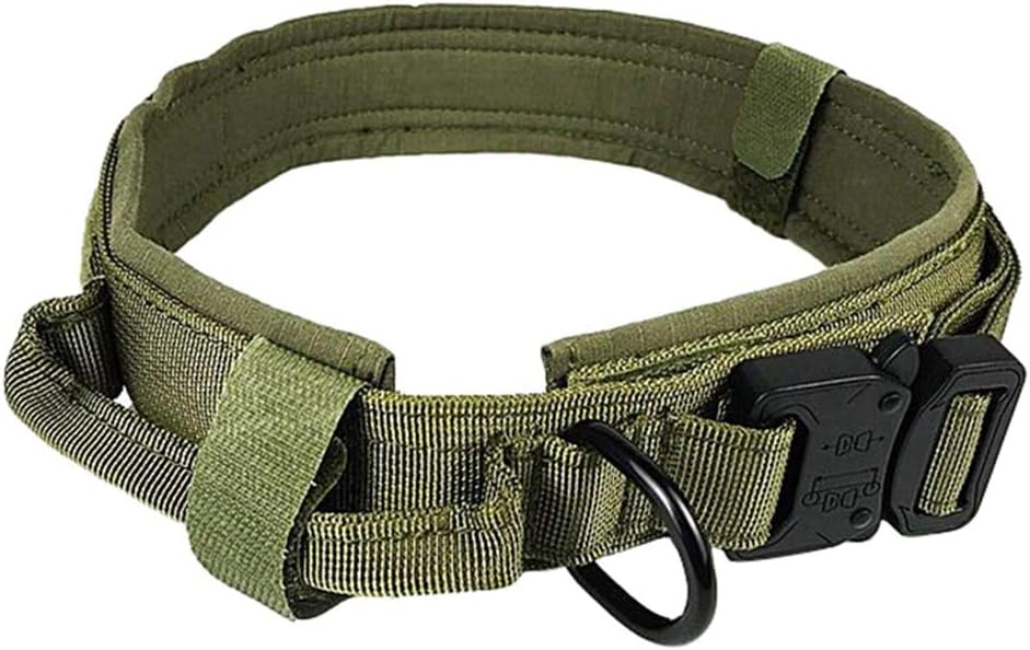 XIYAO Tactical Dog Collar Training Nylon Adjustable Dog Collars with Control Handle for Medium Large Dogs