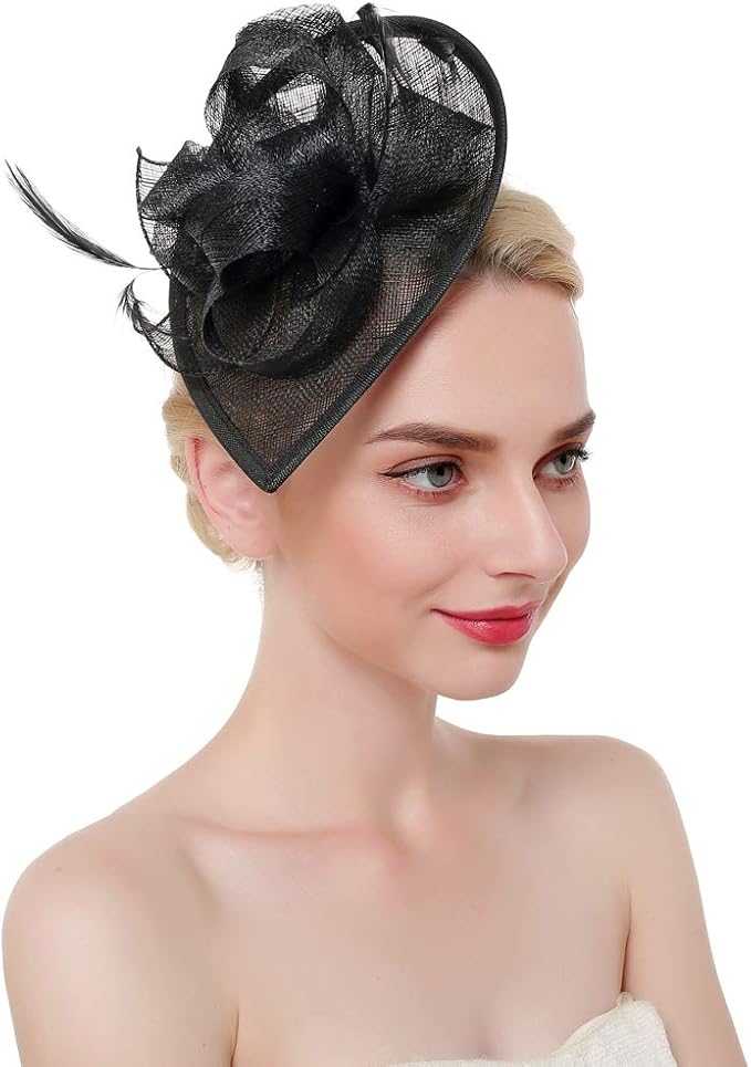 Fascinator Hats For Women Feather Cocktail Party Hats Bridal