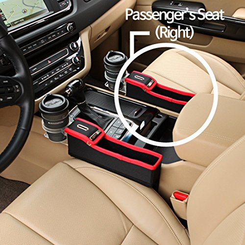 KMMOTORS Coin Side Pocket, Console Side Pocket, Car Organizer Red Passenger