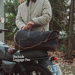 Waxed Canvas Weekender Duffle Bag, Vintage Style