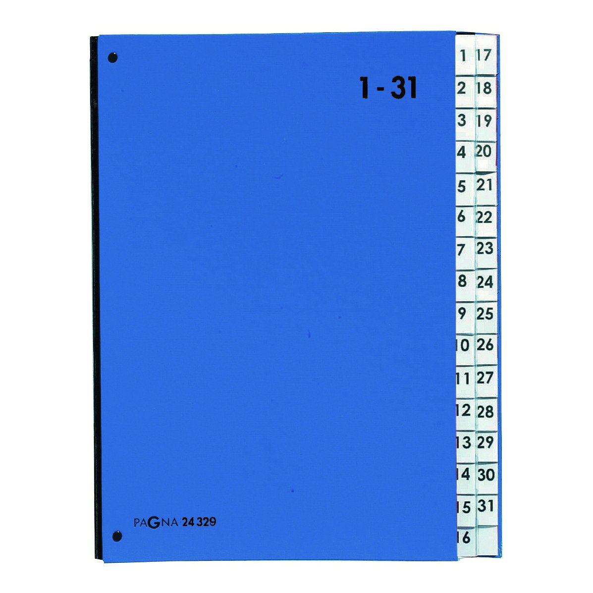 Pagna 24329-02 Desk Organiser 32 Parts Coloured Cover Flexible Linen Spine 3 Display Holes Tabs 1 โ 31 Blue โ image 1