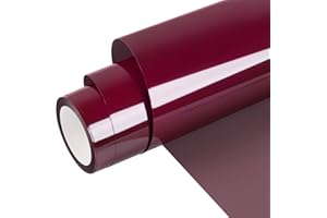 WRAPXPERT Maroon HTV Heat Transfer Vinyl Rolls,Maroon Iron on Vinyl 12" x5ft Burgundy Heat Press Vinyl for T-Shirts,Works with All Cutting Machines