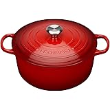 Le Creuset Signature Cast Iron Round Casserole, 24 cm - Cerise