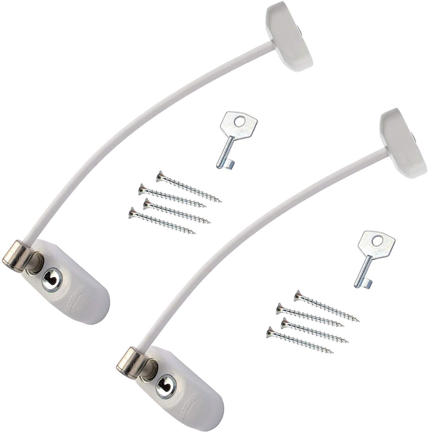 MAX6MUM Security Lockable Baby and Child Window and Door Safe Restrictor in White (2 Pack)
