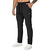 Susclude Cargo Pants for Men Summer Drawsting Casual Pants Lightweight Elastic Stretch Waist Durable Multipants with Pockets