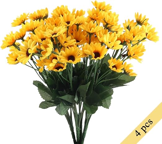 Amazon Com Nahuaa 4pcs Mini Artificial Silk Sunflowers Bundles