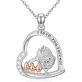 LWXIE Diamond Chicken Necklace for Women 925 Sterling Silver Hen Pendant with Lab Grown Diamond Cute Animal Jewelry for Mom