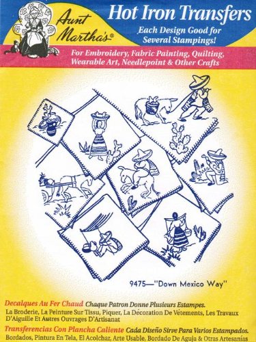 Down Mexico Way Aunt Martha's Hot Iron Embroidery Transfer