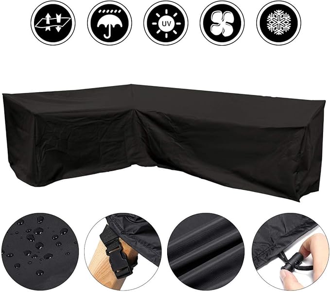 J&C Patio Furniture Sectional Couch Covers,78x105inches