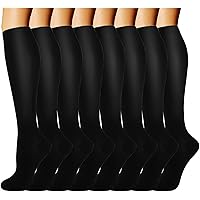 Compression Socks for Women & Men Circulation 8 Pairs 15-20mmHg-Best support for Nurse,Medical,Running,Athletic