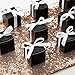 AWELL Black Gift Candy Box Bulk 2x2x2 inches with White Ribbon Party Favor Box,Pack of 50