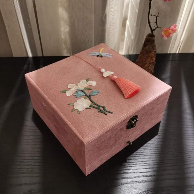 Caja De Joyas Caja De Almacenamiento De Joyería con Cerradura De Tres