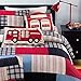 Cozy Line Plaid Quilt Sets Patchwork Bedspread Cotton Kid Bedding for Boys, Fire Truck Theme (Twin, 1 Quilt, 1 Sham)