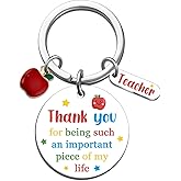 MOEXUKO Teacher Appreciation Gifts Best Teacher Ever Keychain Thank You Gifts for Teachers Birthday Retirement Thanksgiving Christmas Gift Ideas Cute Teachers Keyring