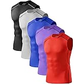 ATTIQOZI Men's Dry Fit Workout Tank Top Muscle Sleeveless Shirts for Men Compression Tank Top Gym Bodybuilding Running