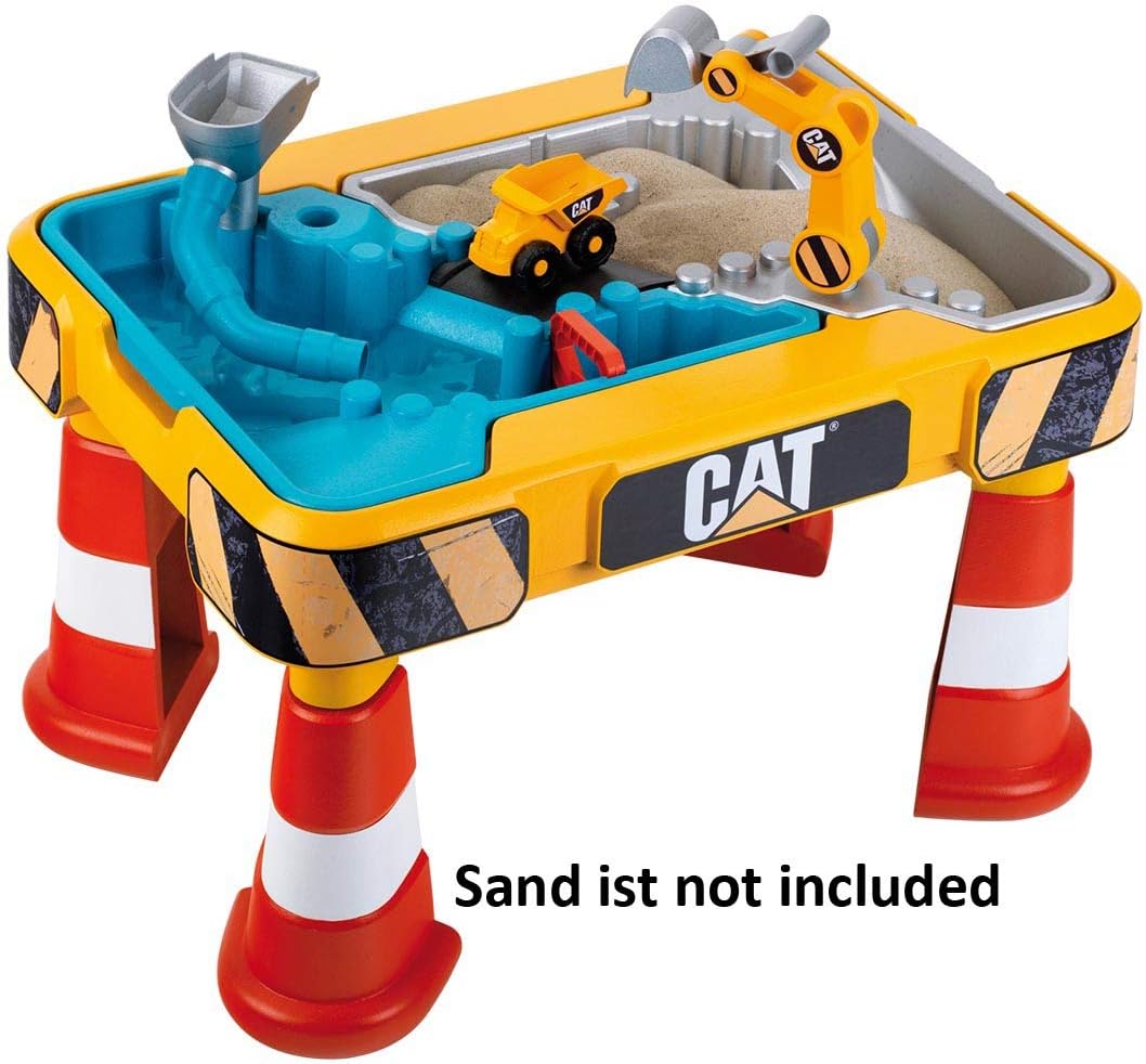 Theo Klein 3237 Cat Sand and Water Play Table I With Digger Arm, Dumper Truck, 2 Pipes