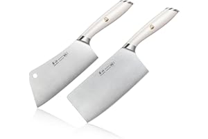 Cangshan L1 Series 2-Piece Cleaver Set, German Forged Steel (White)