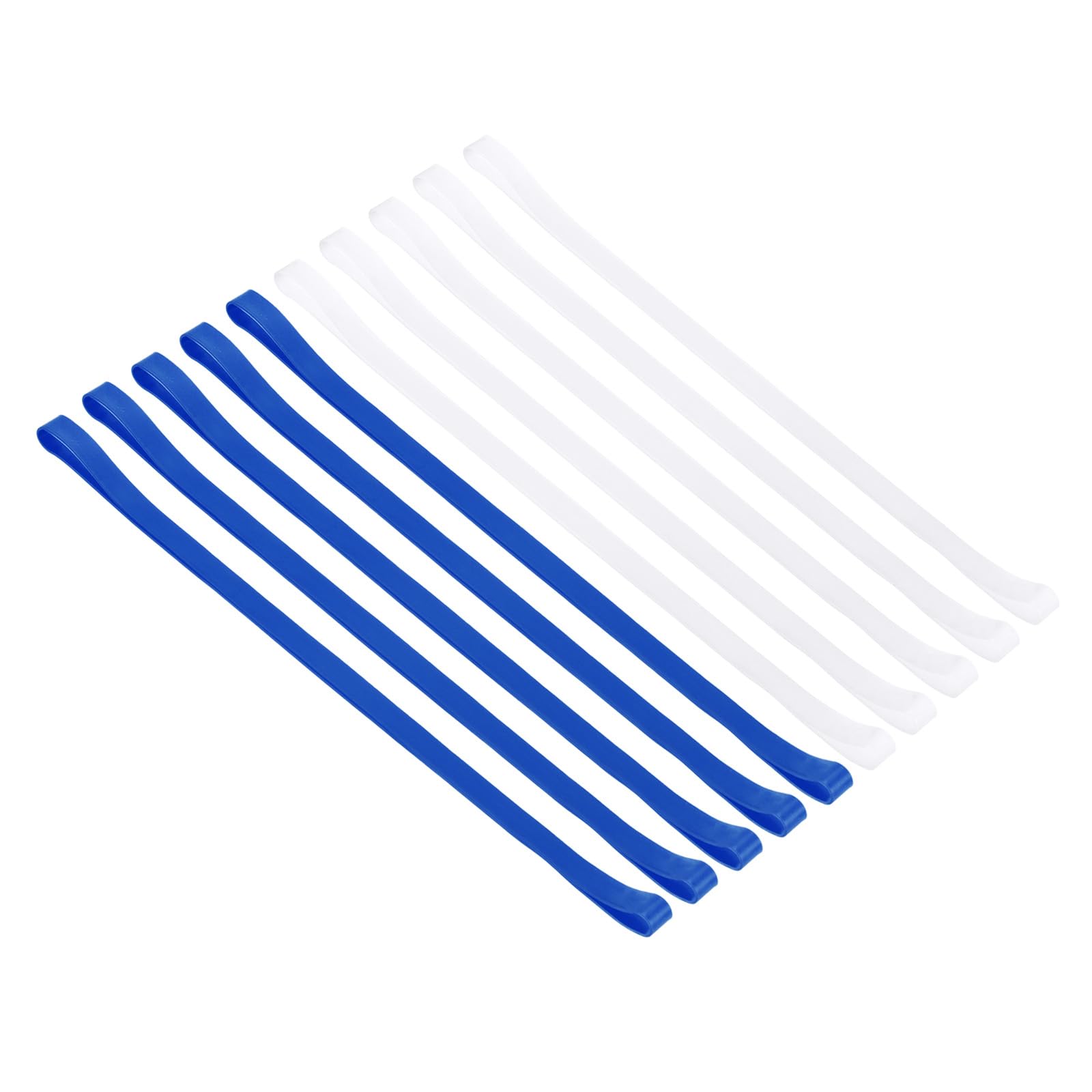 PATIKIL Towel Bands, 10 Pack Elastic Towel Clips Cruise Essentials Silicone Beach Towel Straps for Beach Pool Cruise Chairs, Blue, White