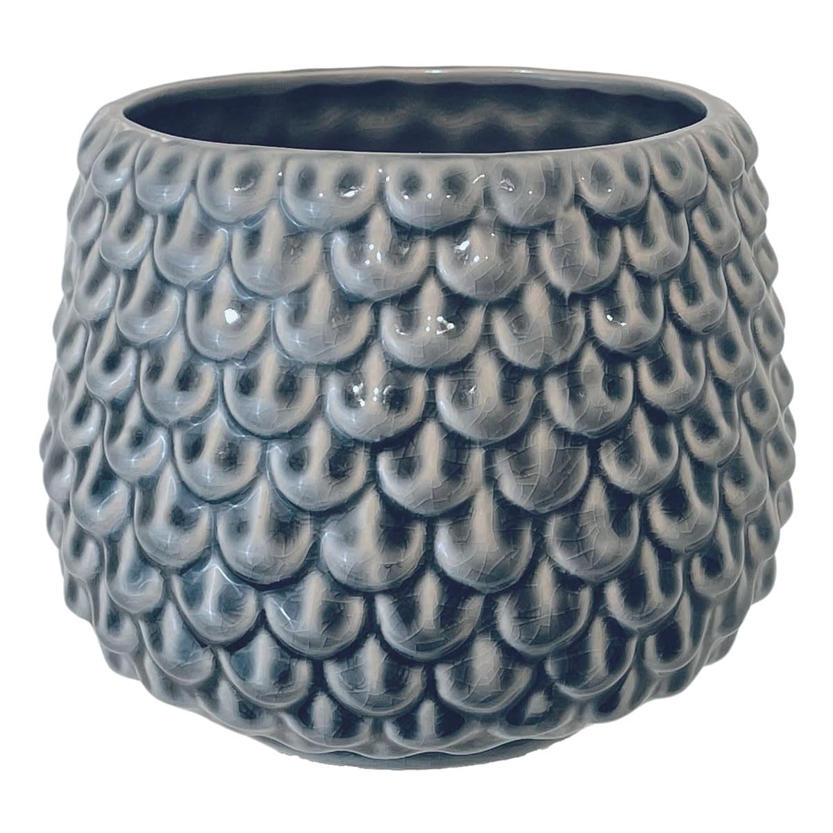 Nordring Ceramic Flower Pot Pino - colorful Planter, Pot for plants, sukkulents Size M (13,5 cm ø) Dia 5,25'' H 4,5'', Stoneware, grey