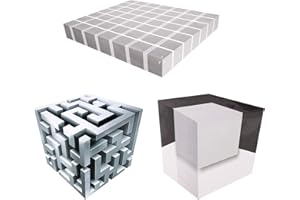 3 Pack 3D Wall Art Optical Illusion Corner Wall Decal, Impossible Corners, 3D Corner WallArt Sticker for Living Room, Office,