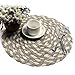 Topotdor Round Placemats Heat-Resistant Stain Resistant Anti-Skid Washable Polyproplene Table Mats Placemats (Cream-Brown, Set of 6)