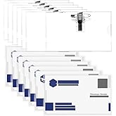 50 Pack Pin Style Name Badge Holders Name Tags with Pins Plastic Name Tag Holder PVC Horizontal Name Badge Holders with 50 Pcs Inserts for Meeting Seminar Show Event and Conference (3.5×2.2 inch)