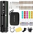 OZER Tattoo Gun Kit Black 20Pcs Tattoo Cartridge Needles 2000mAh Pen Kit Tattoo Kit Tattoo Pen Kit for Beginners Tattoo Pen Type Machine Kit （Tattoo ink are for tattoo practice use only）