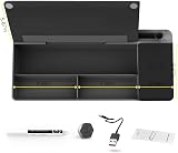TOWON Desktop Glass Whiteboard with Wireless Charger Station White Black 34 x view 7