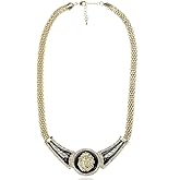 Alilang Royal Black Enamel Sculpted Lion Pendant Rhinestone Accented Necklace