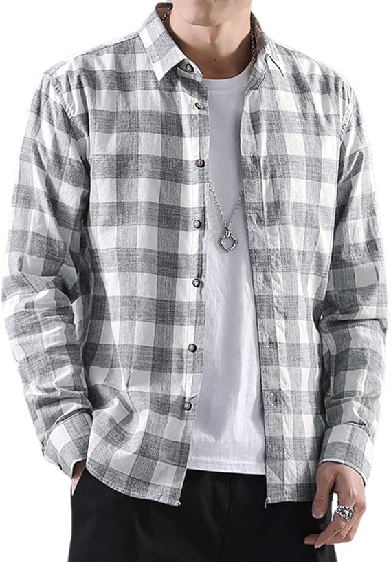 Amazon ワイシャツ メンズ 細身 長袖 形態安定 チェックシャツ 純綿 抗菌防臭 スリムフィット 長袖シャツ シャツジャケット オシャレ カジュアル ビジネス 大きい サイズ シャツ 通販