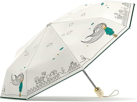 Amazon Co Jp 女性の傘自動折りたたみ傘ビーチuv雨防水子供太陽傘女の子のための小さなパラソル自動女性女の子白 Generic