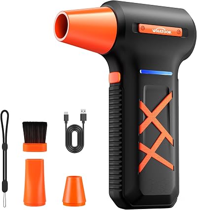 WHATOOK Electric Air Duster 250000 RPM Cordless Mini Blower 3 Speed 270 Min