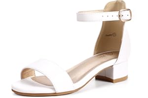 PANDANINJIA Girls Dress Shoes Toddler Kids Heels Sandals Ankle Strap Wedding Party Phoebe Flower Girl Shoes