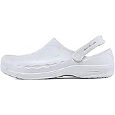 Shoes for Crews Zinc, Men's, Women's, Unisex Work Clogs, Slip Resistant, Water Resistant, White, Men's 5 / Women's 7