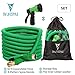 Expandable Garden Hose 50 ft by SV LifeStyle. The Best Expanding Heavy Duty Water Hose with Solid Brass Connector, 8-Pattern Spray Nozzle and Free Storage Bag