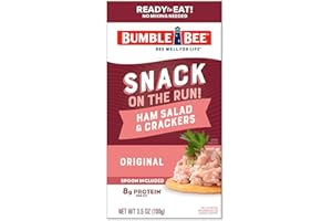 Bumble Bee Snack On The Run Ham Salad with Crackers Kit, 3.5 oz (Pack of 12) - Ready to Eat, Spoon Included - Shelf Stable & Convenient Protein Snack