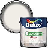 Dulux Quick Dry Gloss Paint Pure Brilliant White 2.5L Interior Exterior Wood view 2